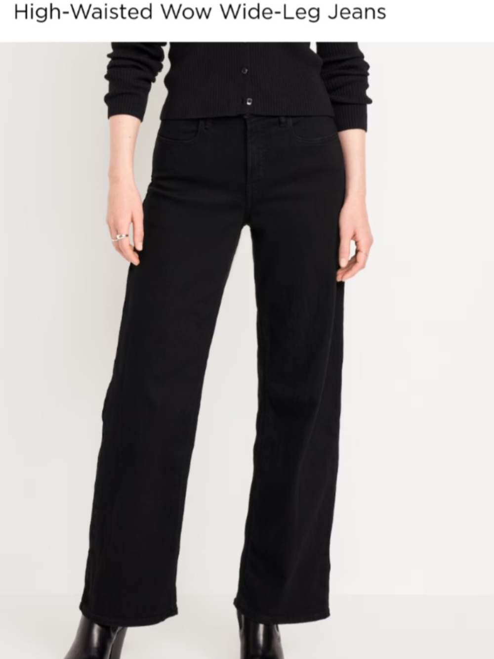 Old Navy Black High-Waisted Wide-Leg Jeans